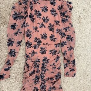Nasty Gal Pink and Black Floral Dress